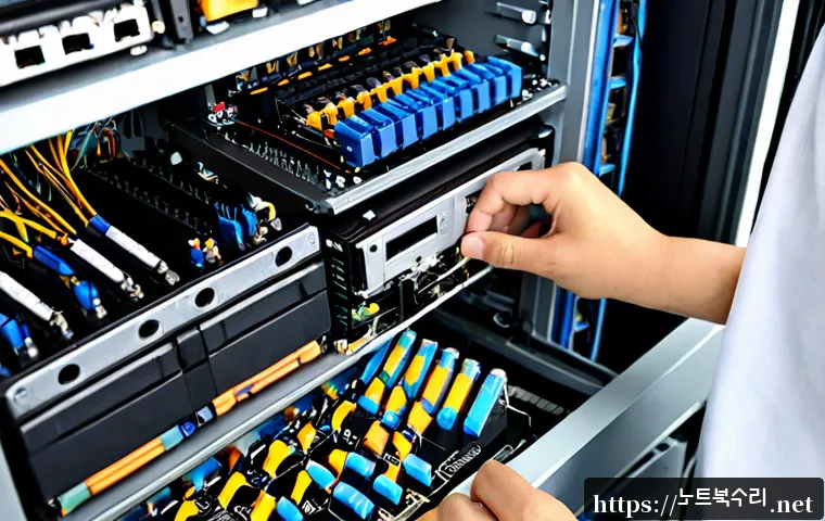서동 RAM조립 및 교체수리 - Photorealistic close-up of a skilled computer technician replacing RAM modules inside an open deskto...