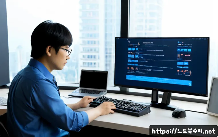 운정동 STATUS_KERNEL_SECURITY_CHECK - Photorealistic remote IT support workstation in a modern apartment in Unjeong-dong, dual monitors sh...