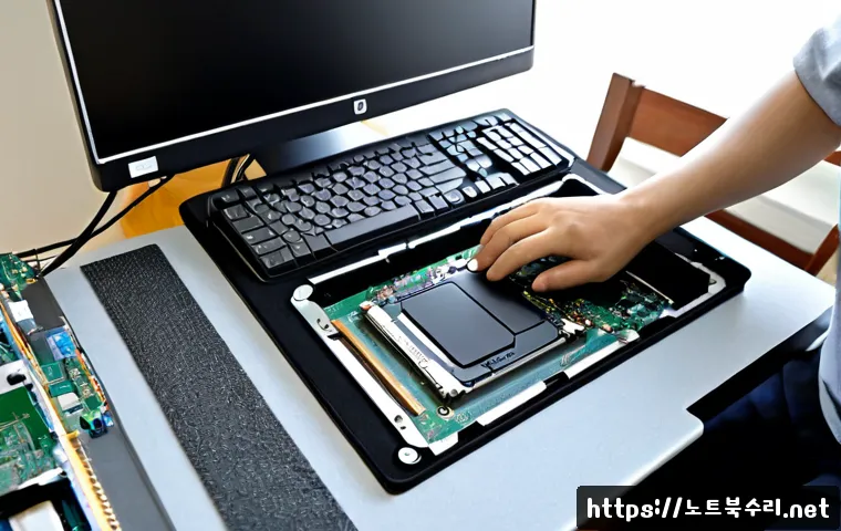 신원동 오버클럭 뚜따 - Photorealistic workstation in a quiet Singwon-dong apartment study, skilled PC technician carefully ...