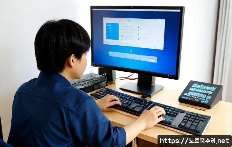 신현원창동 윈도우11 windows11 재설치 포맷  초기화 - Photorealistic remote-support workstation in a bright Sinheun-Wonchangdong apartment, desktop PC con...