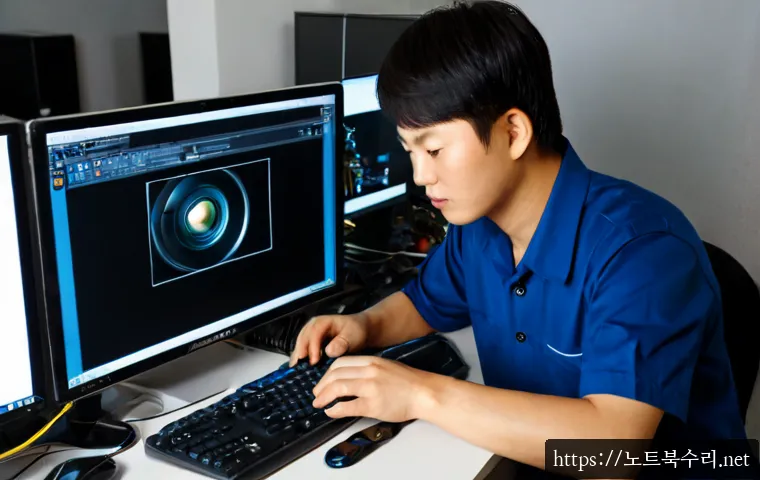 신촌동 HDD조립 및 교체수리 - Photorealistic computer repair workstation in a compact Sinchon neighborhood office, technician inst...