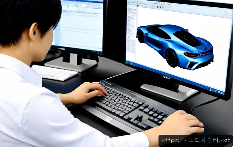 주자동 STATUS_FILE_WRITE_FAILURE - Photorealistic remote-support workstation in a modern automotive design studio, engineer reviewing a...