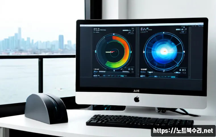 이촌동 STATUS_KERNEL_DISK_ERROR - Photorealistic IT support workstation in a modern apartment office near a quiet riverside neighborho...