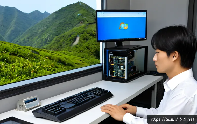 원삼면 STATUS_KERNEL_MODULE_NOT_FOUND - Photorealistic remote-support workstation in a quiet Yongin countryside office, dual monitors showin...
