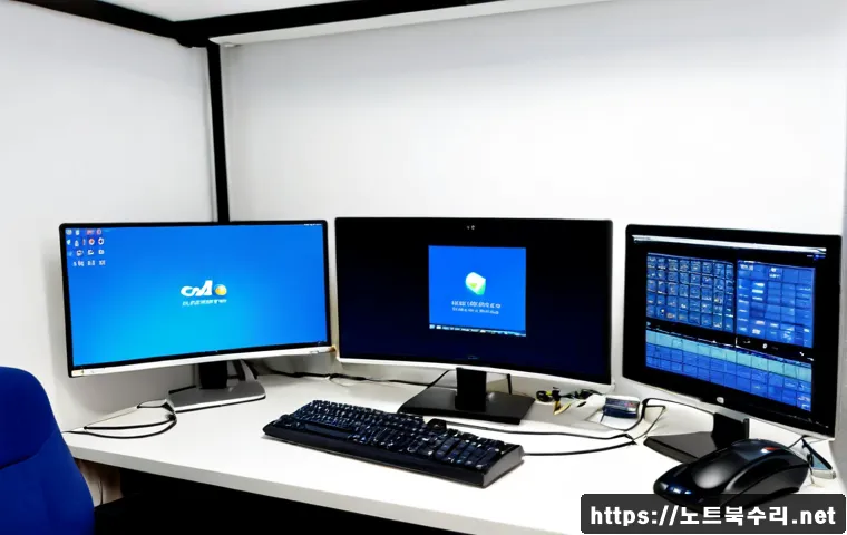 매화동 DRIVER_PORTION_MUST_BE_NONPAGED - Photorealistic remote-support workstation in a compact MaeHwa-dong apartment office, dual monitors s...