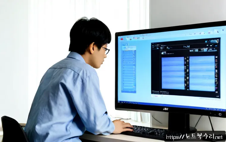 월송동 pc에 문제가 발생하여 다시 시작해야 합니다 - Photorealistic PC repair workstation in a quiet Wolsong-dong apartment office, a desktop monitor sho...