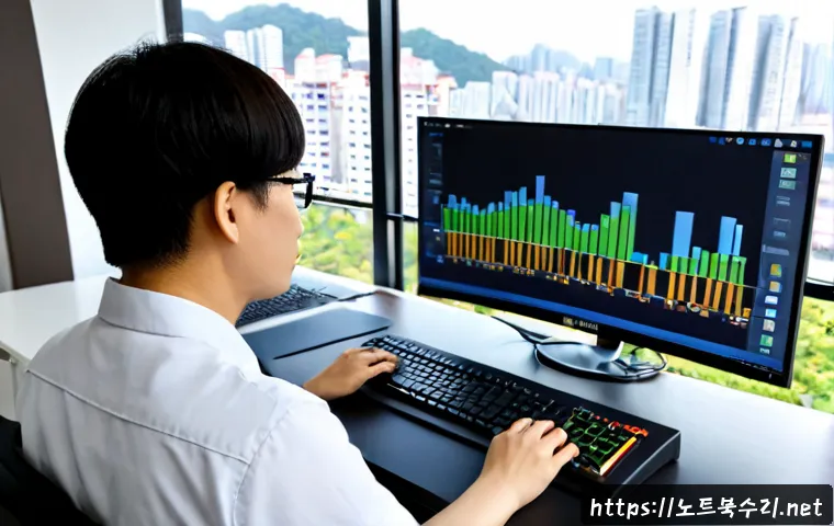 곡반정동 STATUS_KERNEL_THREAD_INTERRUPTED - Photorealistic IT support workstation in a compact Korean apartment-office setting, dual monitors sh...