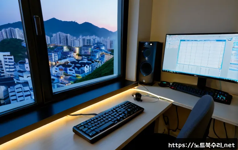 신림동 신호없음 - Photorealistic remote IT support workstation in a compact Sinlim-dong apartment office, technician t...
