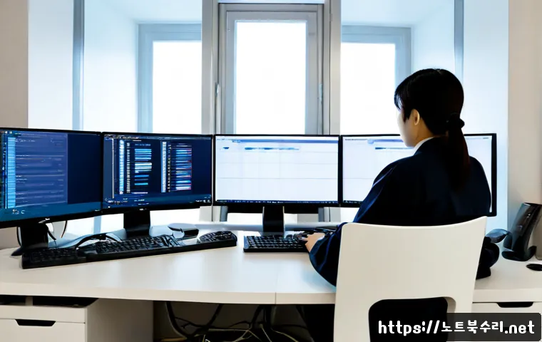 서창동 출장방문윈도우 windows 설치 - Photorealistic remote-support technician installing a desktop operating system on a modern all-in-on...