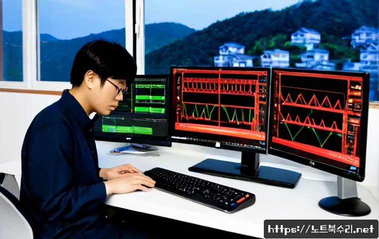 낙성대동 ATTEMPTED_EXECUTE_OF_NOEXECUTE_MEMORY - Photorealistic remote-support workstation in a compact Seoul apartment office near a quiet hillside ...