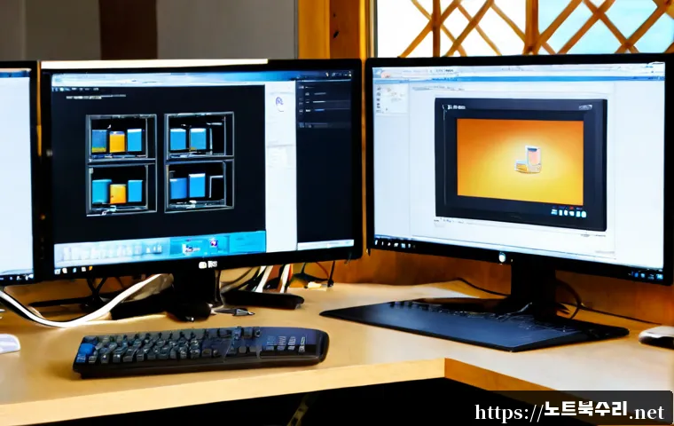가회동 STATUS_DEVICE_OFFLINE - Photorealistic remote-support workstation in a quiet Gahoe-dong studio, desktop monitor showing a cl...
