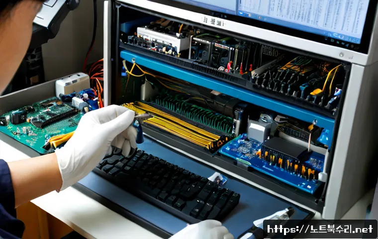 대황교동 맥미니 판매 및 수리 - Photorealistic electronics repair workstation in a compact Korean neighborhood service studio, a sma...