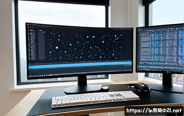 인창동 STATUS_FLOAT_UNDERFLOW - Photorealistic software engineer workstation in a compact Guri residential office, dual monitors sho...