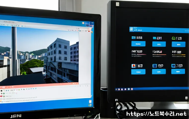 면목동 BOOTMGR is Compressed - Photorealistic IT support workstation in a compact Myeonmok-dong apartment office, desktop monitor s...