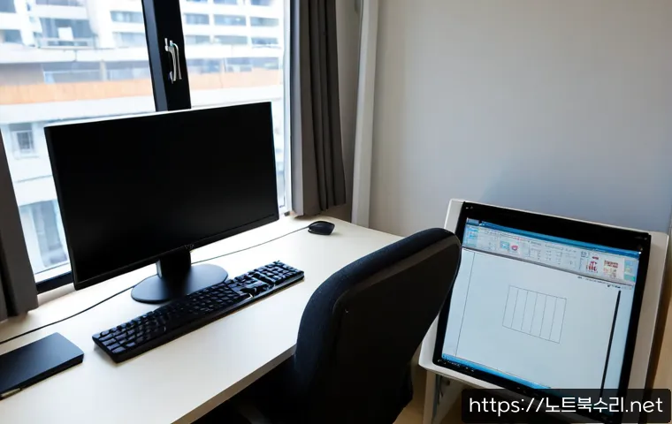 아양동 STATUS_INVALID_PARAMETER - Photorealistic remote-support workstation in Ayang-dong, Daegu, a Korean office technician studying ...