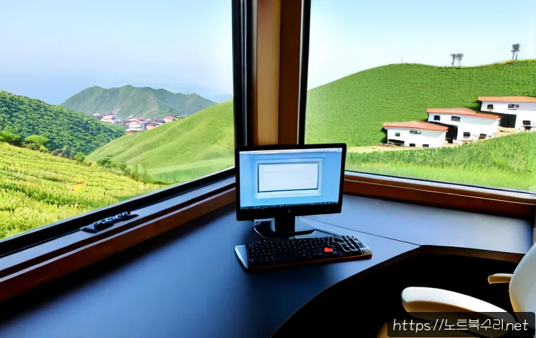 성북동 ATTEMPTED_EXECUTE_OF_NOEXECUTE_MEMORY - Photorealistic remote-support workstation in a quiet hillside home office, dual monitors showing a c...