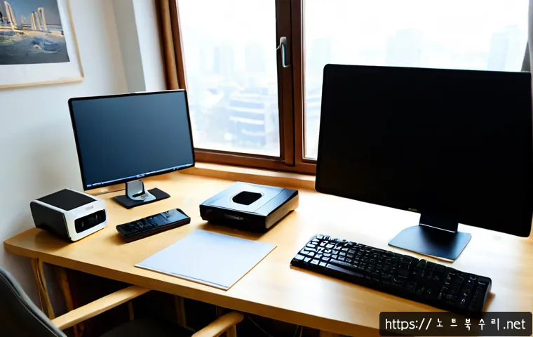 소격동 NMI_HARDWARE_FAILURE - Photorealistic desktop hardware diagnostics scene in a quiet Sokgyeok-dong creative studio, compact ...