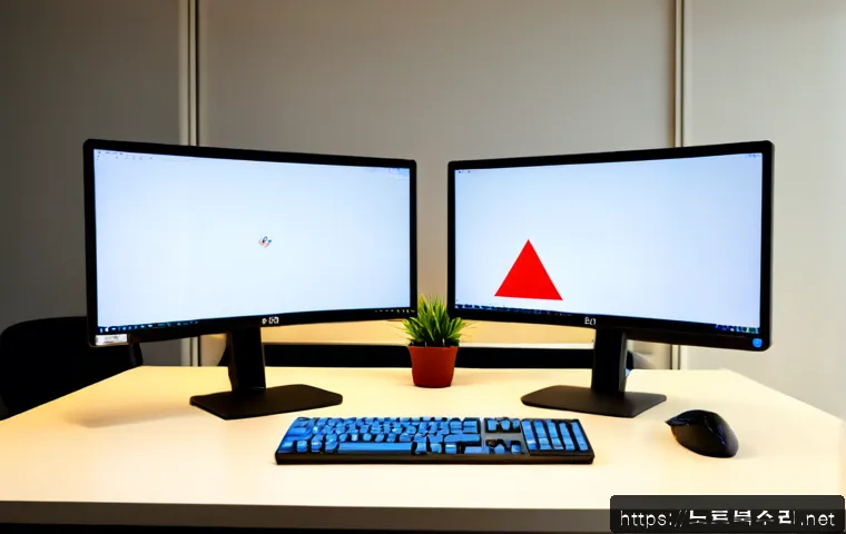 갈산동 STATUS_FLOAT_INVALID_OPERATION - Photorealistic software support workstation in a compact Galsan-dong office, dual monitors displayin...