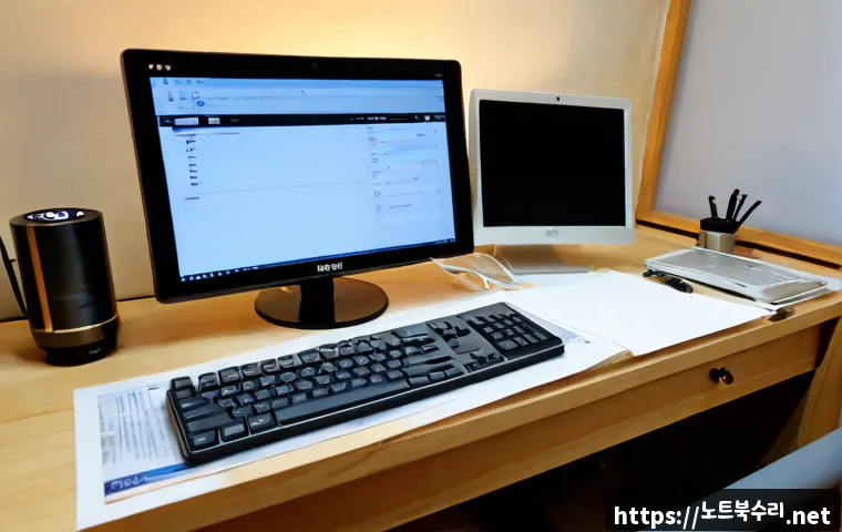 인사동 STATUS_IO_TIMEOUT - Photorealistic remote-support workstation in a quiet traditional-art district studio, ultrawide moni...