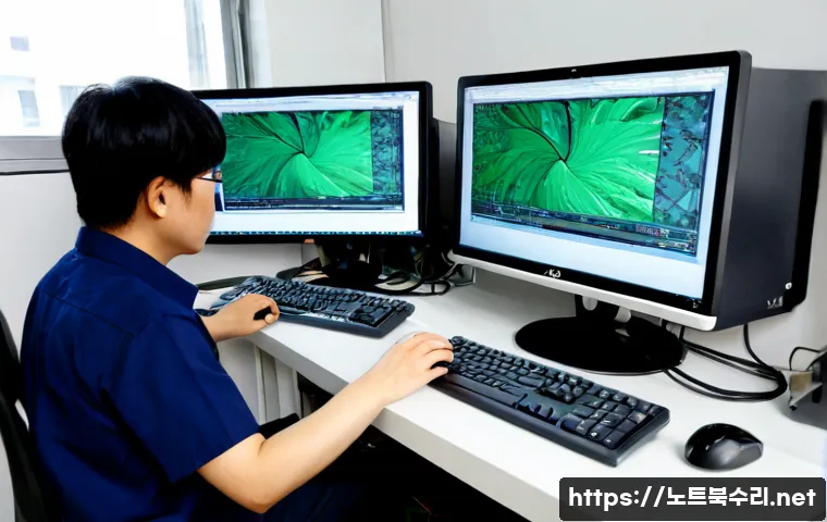 초평동 공장초기화복구 - Photorealistic computer recovery workstation inside a compact industrial office in Chopyeong-dong, t...