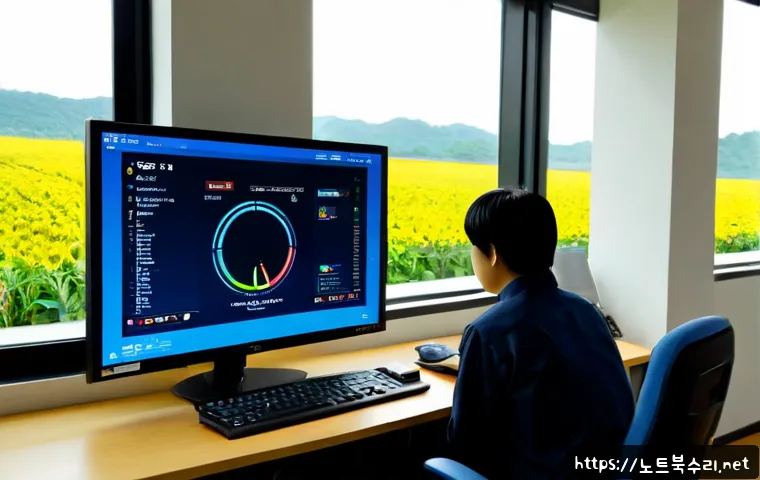일죽면 BOOTMGR is Compressed - Photorealistic remote-support workstation in a quiet rural Korean office, desktop monitor showing a ...