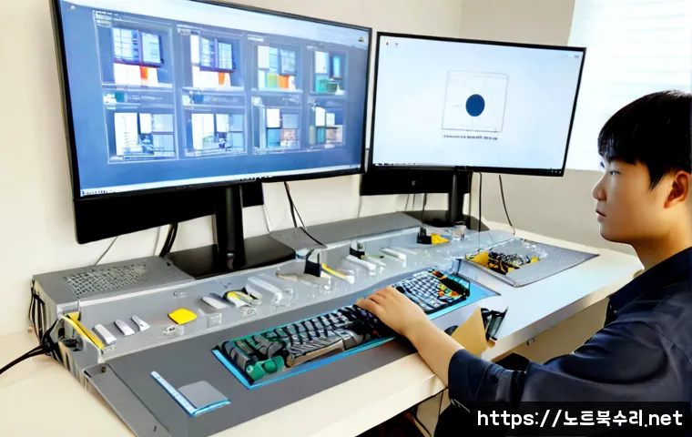 봉담읍 STATUS_KERNEL_MODULE_CORRUPTION - Photorealistic remote IT support workstation in a modern apartment office near a quiet suburban Kore...