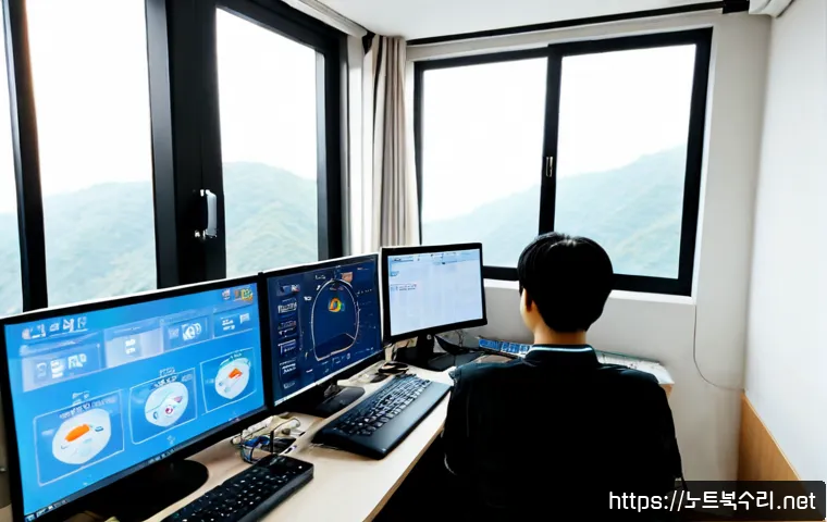 신영동 DRIVER_CAUGHT_MODIFYING_FREED_POOL - Photorealistic remote-support workstation in a compact hillside apartment in Sinyeong-dong, IT techn...
