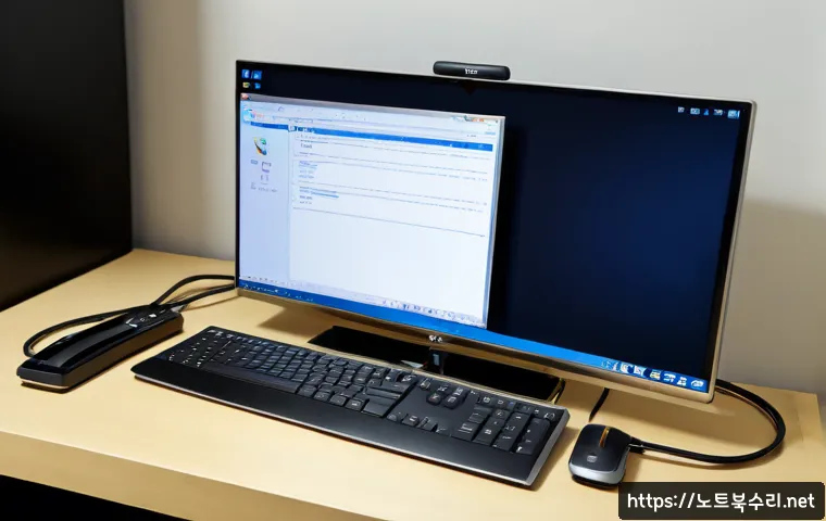 원곡동 macosX재설치 포맷  초기화 - Photorealistic remote-support workstation in a compact Wongok-dong apartment office, silver all-in-o...