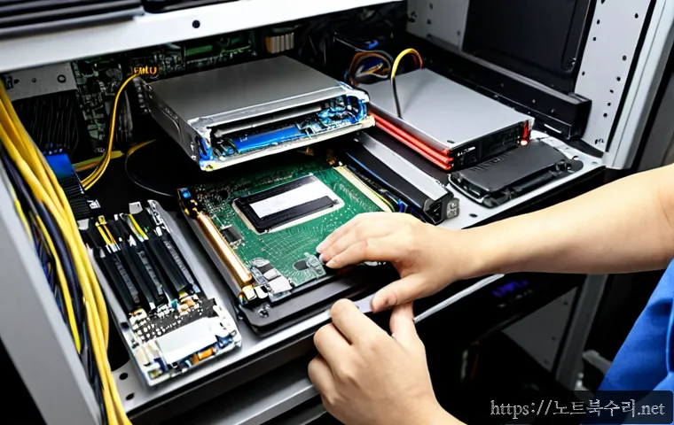 단현동 SSD조립 및 교체수리 - Photorealistic computer repair workstation in a compact Korean residential district service shop, te...