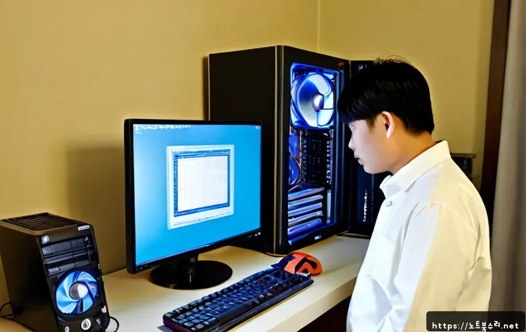 용이동 WHEA_UNCORRECTABLE_ERROR - Photorealistic IT support workstation in a quiet Yongin suburban apartment, technician diagnosing a ...