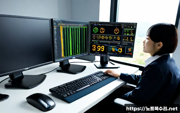공도읍 STATUS_KERNEL_ACCESS_DENIED - Photorealistic IT support workstation in a modern office near a quiet Korean township, technician re...