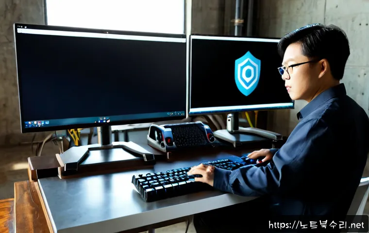 성수동 STATUS_PROTECTION_ERROR - Photorealistic industrial loft workstation in Seongsu-dong, Seoul, a product designer reviewing a se...