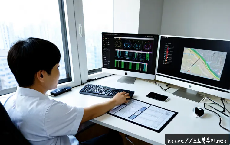 대조동 STATUS_IMAGE_NOT_FOUND - Photorealistic remote-support workstation in a compact Daejo-dong apartment office, technician revie...