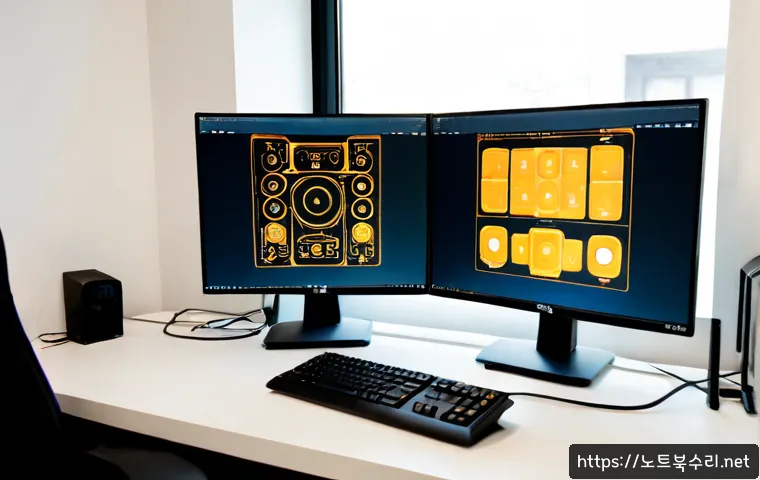기안동 SESSION_HAS_NO_PAGEFILE - Photorealistic remote-support workstation in a quiet suburban Korean home office, dual monitors show...