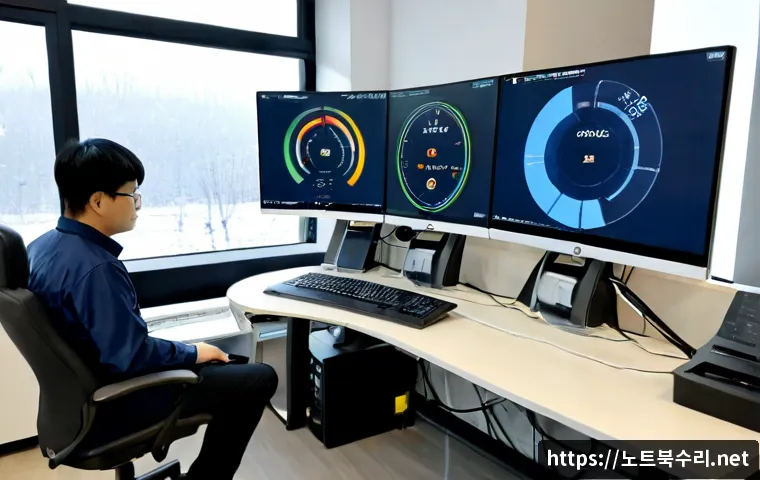 여흥동 STATUS_EXECUTION_TIMEOUT - Photorealistic technical support workstation in a quiet Yeohung-dong apartment office, dual monitors...
