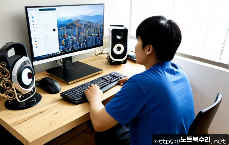 역곡동 조립컴퓨터 pc 출장판매설치 - Photorealistic apartment workspace in Yeokgok-dong, a remote computer technician carefully installin...