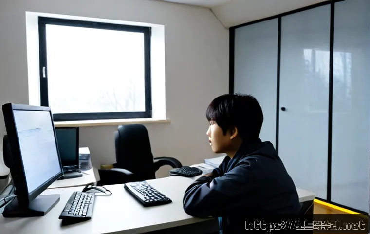 삼패동 프로그램응답없음 - Photorealistic IT support workstation in a quiet suburban apartment near a riverside district, frust...