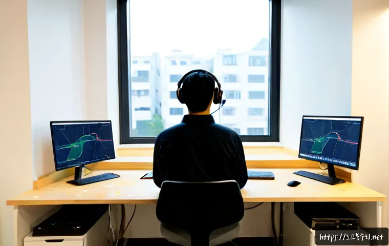 신촌동 STATUS_FLOAT_INEXACT_RESULT - Photorealistic remote-support workstation in a compact Sinchon-inspired studio apartment, dual monit...