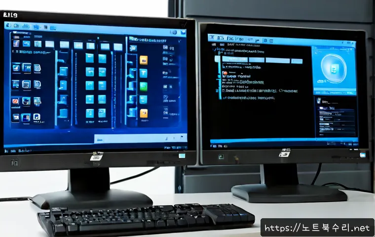 오성면 STATUS_UNSUCCESSFUL - Photorealistic remote-support workstation in a quiet rural-industrial district, dual monitors showin...