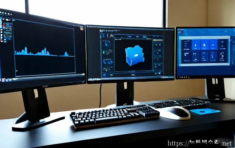 은평구 STATUS_KERNEL_CONFIGURATION_ERROR - Photorealistic IT support workstation in a modern office near the wooded foothills of Eunpyeong, dua...