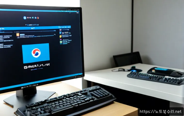 독산동 ubuntu재설치 포맷 초기화 - Photorealistic IT support workstation in a compact Doksan-dong apartment office, desktop computer bo...
