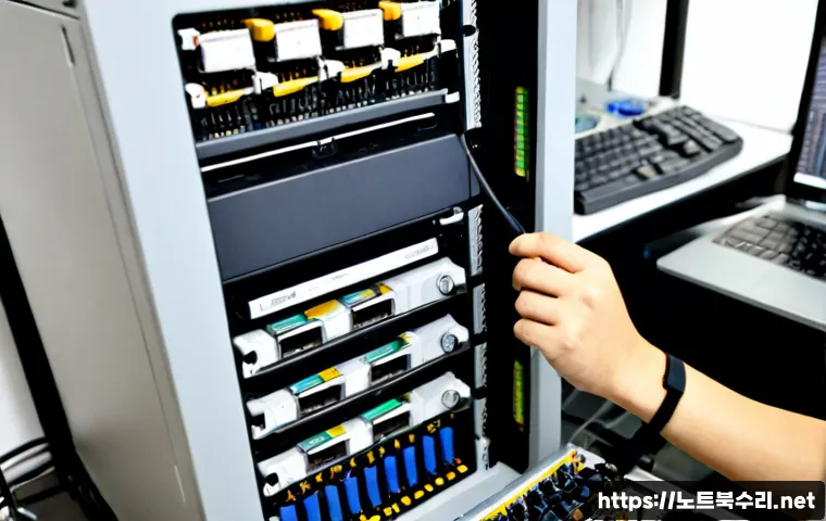 광희동 RAM조립 및 교체수리 - Photorealistic electronics repair workstation in Gwanghui-dong, Seoul, technician carefully installi...