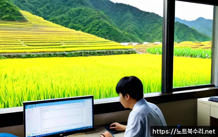 현덕면 STATUS_KERNEL_MODULE_NOT_FOUND - Photorealistic rural Korean IT support office in Hyeondeok-myeon, technician studying a workstation ...