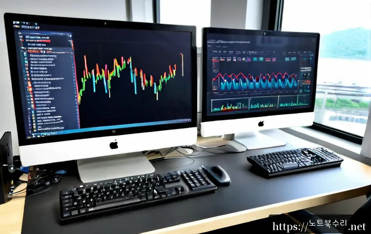삼패동 SESSION_HAS_VALID_VIEWS_ON_EXIT - Photorealistic IT support workstation in a bright Sampae-dong apartment office, dual monitors showin...