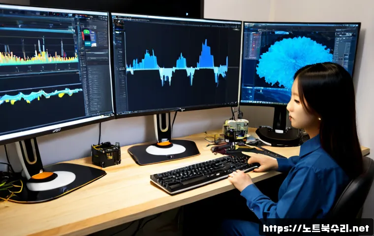 홍익동 오버클럭 뚜따 - Photorealistic premium PC tuning workstation in a compact creative studio near Hongik University, te...