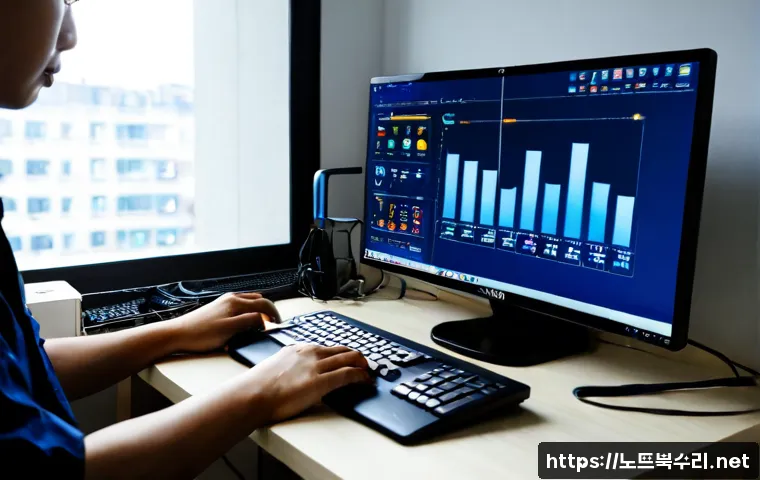 아동동 STATUS_KERNEL_POWER_FAILURE - Photorealistic desktop support workstation in a quiet Korean apartment office, dual monitors showing...