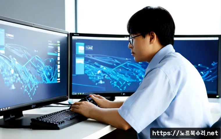 포승읍 UNEXPECTED_KERNEL_MODE_TRAP - Photorealistic IT support workstation in a modern industrial office near a quiet coastal logistics d...