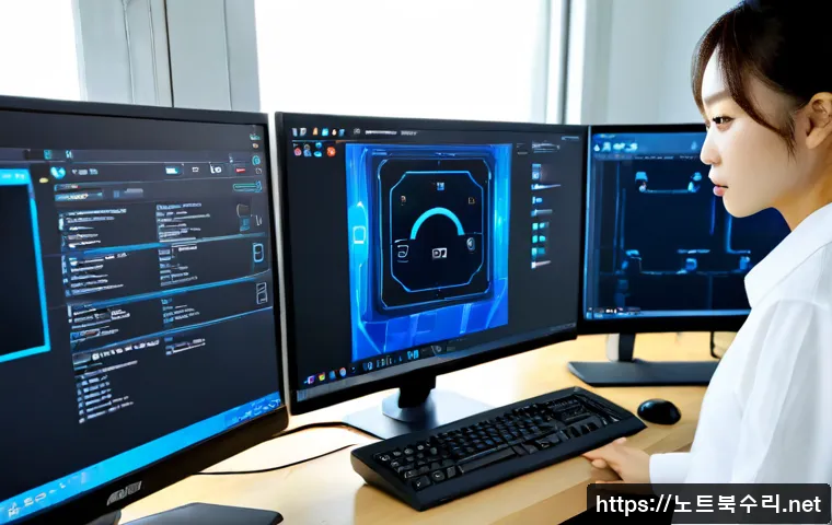 산남동 STATUS_MEMORY_VIOLATION - Photorealistic remote-support workstation in a compact Korean office near a quiet residential distri...