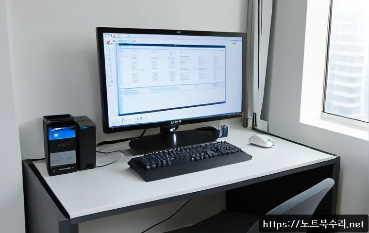송내동 macosX재설치 포맷 초기화 - Photorealistic remote-support workstation in a compact Songnae-dong apartment office, silver all-in-...