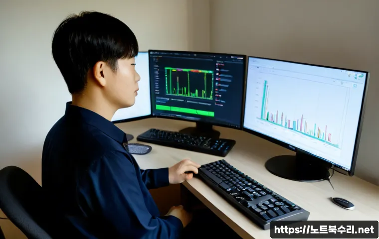 와부읍 STATUS_NO_MEMORY - Photorealistic remote IT support scene in a quiet Wabu-eup apartment workspace, technician examining...